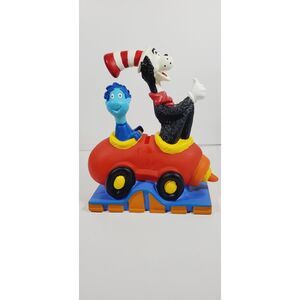 Dr Seuss Cat In The Hat Car Whozit Coin Bank 8" plastic Vintage 1997 Vibrant